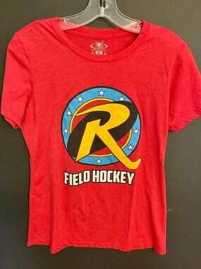 Athletic Sportswear Field Hockey Red T Shirt -Front & Back Graphic, Sz XL  VG